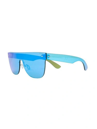 Shop Retrosuperfuture Flat Sunglasses In Blue