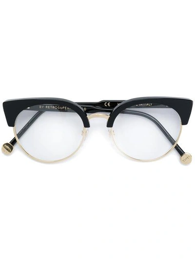 Shop Retrosuperfuture Cat Eye Glasses In Black