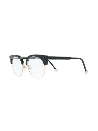 Shop Retrosuperfuture Cat Eye Glasses In Black