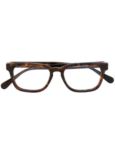 Shop Retrosuperfuture Low Squared Glasses In Brown