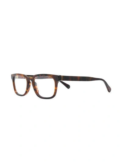 Shop Retrosuperfuture Low Squared Glasses In Brown