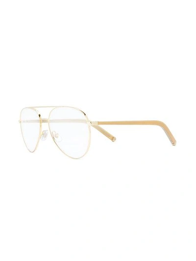 Shop Retrosuperfuture Metallic Aviator Glasses