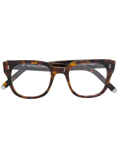 Shop Retrosuperfuture Tortoiseshell Square Glasses - Brown