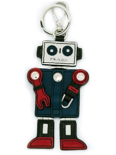 Shop Prada Robot Charm Keyring In Multicolour