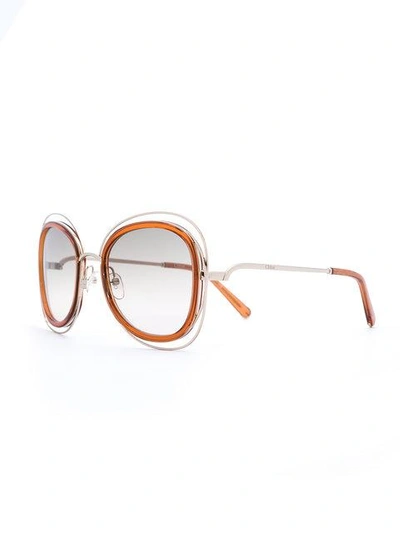 Shop Chloé Eyewear Oversized Sunglasses - Brown