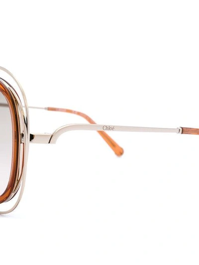Shop Chloé Eyewear Oversized Sunglasses - Brown