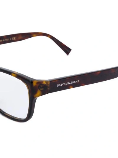 Shop Dolce & Gabbana Square Glasses In Brown