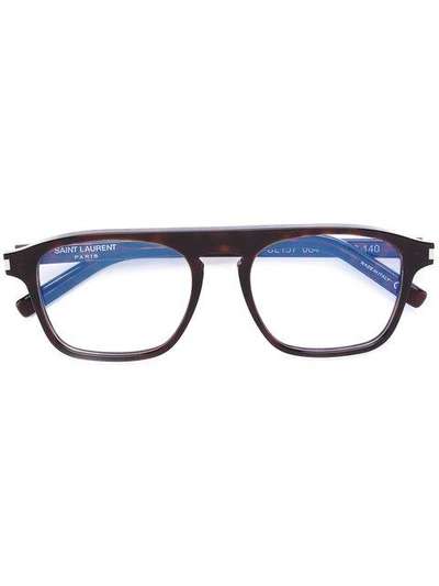 Shop Saint Laurent Square Frame Glasses