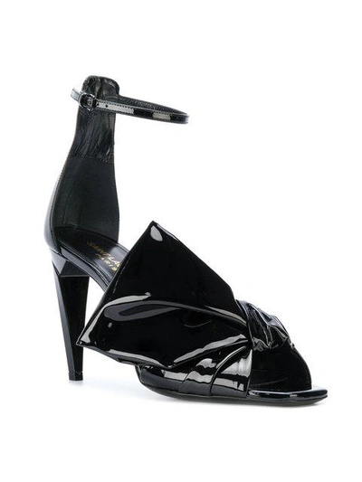 Shop Saint Laurent Freja Bow Sandals - Black