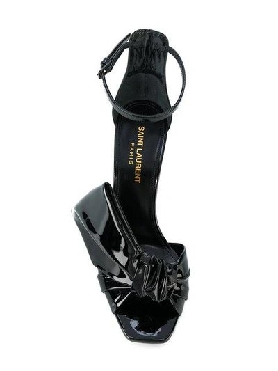 Shop Saint Laurent Freja Bow Sandals - Black