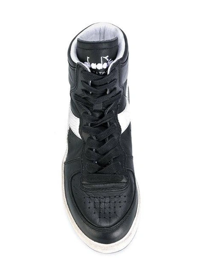Shop Diadora Mi Basket Used Hi-top Sneakers In Black