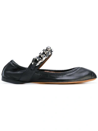 Shop Givenchy Chain Ballerinas In Black