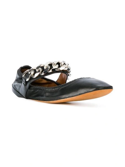 Shop Givenchy Chain Ballerinas In Black