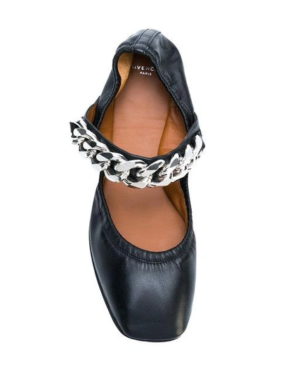 Shop Givenchy Chain Ballerinas In Black