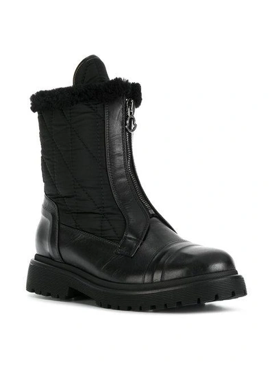Shop Moncler Quilted Shearling-trim Boots