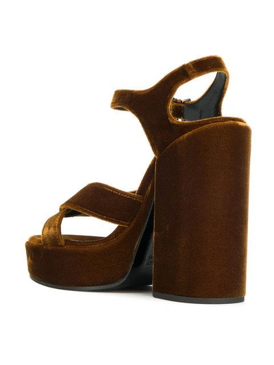 Shop Jil Sander Platform Sandals In Brown