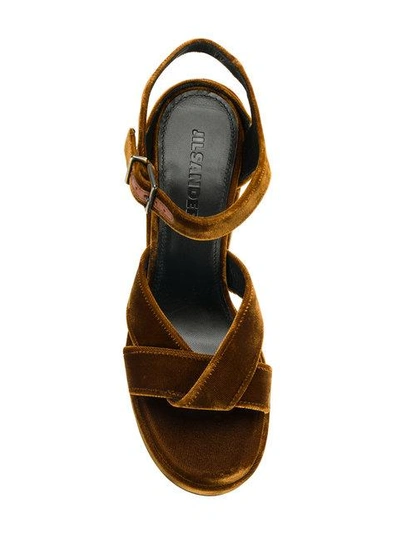 Shop Jil Sander Platform Sandals In Brown