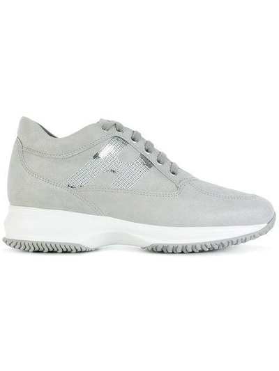 Shop Hogan Interactive Sequins Cascade Sneakers - Grey