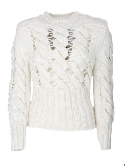 Shop Philosophy Di Lorenzo Serafini Di Lorenzo Serafini Chunky Knit Mesh Sweater In White