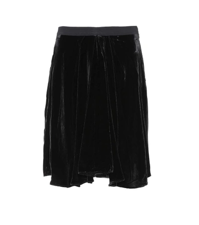 Shop Isabel Marant Tanza Pleated Velvet Skirt In Black