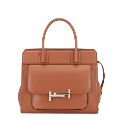 Shop Tod's Double T Satchel Medium In Brown