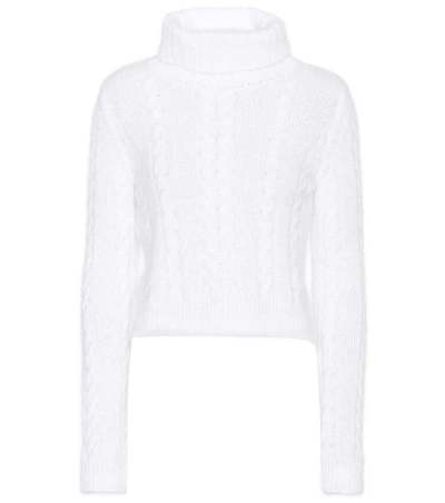 Shop Philosophy Di Lorenzo Serafini Cable-knit Turtleneck Sweater In White