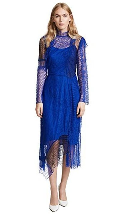 Shop 3.1 Phillip Lim / フィリップ リム Lace Patchwork Dress In Electric Blue