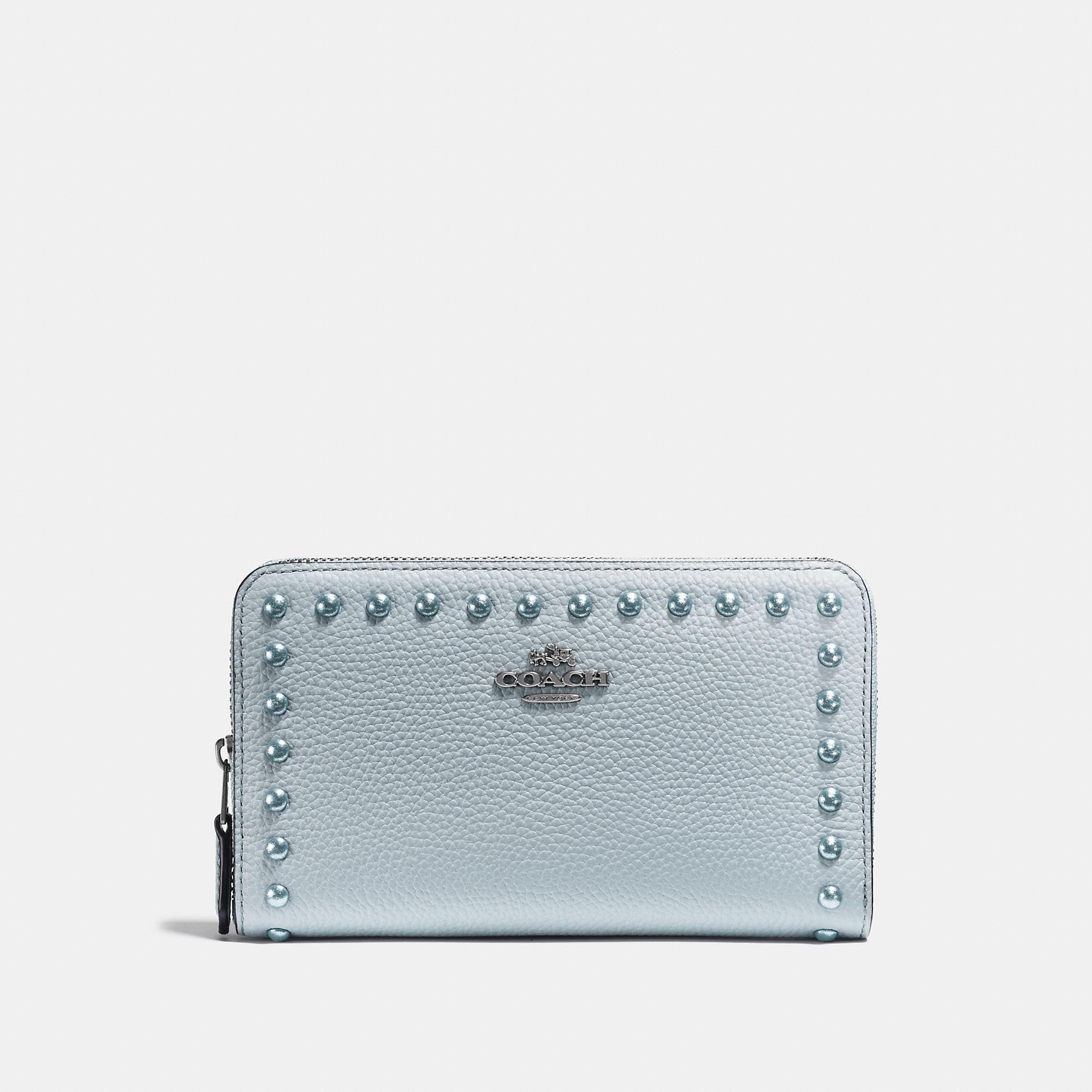 Coach Medium Zip Around Wallet With Prairie Rivets Paul Smith