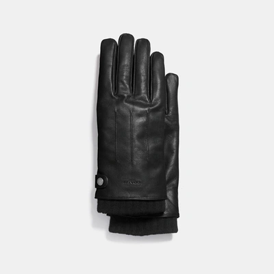 Shop Coach 3-in-1 Glove In Leather In Black