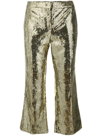 sequinned cropped trousers