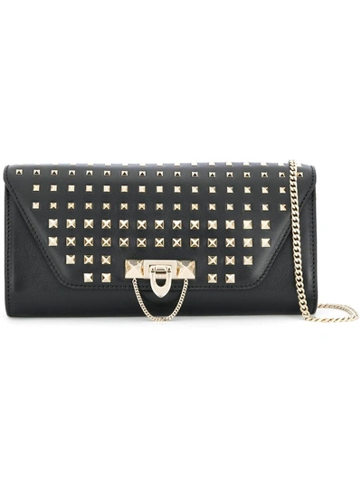 Shop Valentino Demilune Clutch In Black