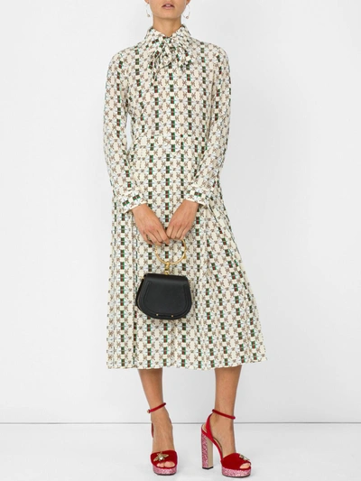 Shop Gucci Long Sleeve Logo Dress