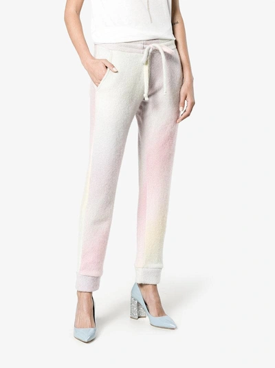 Shop The Elder Statesman Pastel Tie Dye Cashmere Track Pants In Multicolour