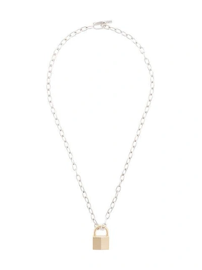 Shop Lauren Klassen Padlock Necklace - Silver/gold