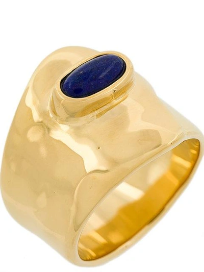 Shop Aurelie Bidermann Peggy Lapis Ring In Metallic