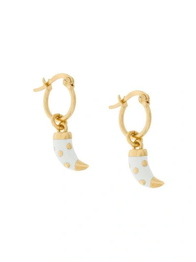 Shop Aurelie Bidermann Caftan Moon Earrings - White