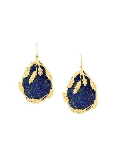Shop Aurelie Bidermann Francoise Lapis Earrings In Blue