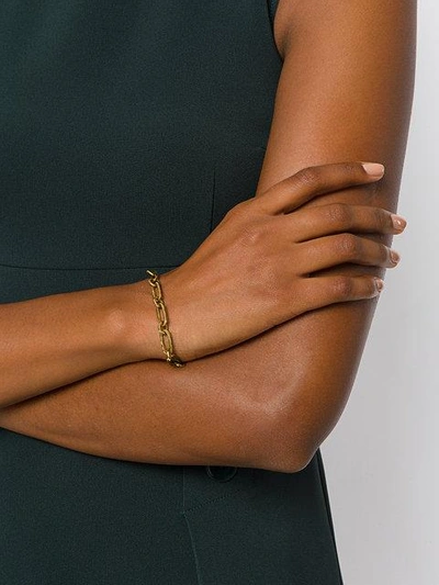 Shop Aurelie Bidermann Hammered 18kt Gold Chain Bracelet In Metallic