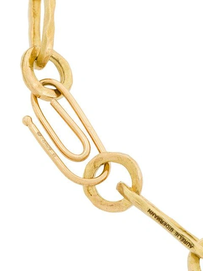 Shop Aurelie Bidermann Hammered 18kt Gold Chain Bracelet In Metallic