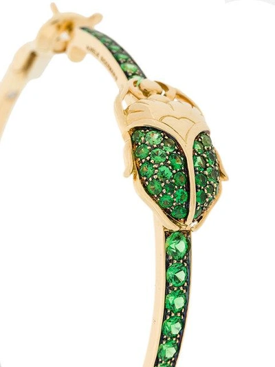 Shop Aurelie Bidermann 18kt Gold Scarab Couture Tsavorite And Diamond Earrings In Metallic