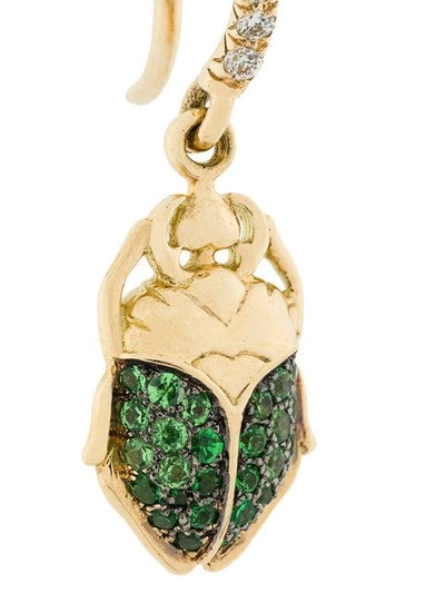 mini Scarab tsavorite and diamond earring