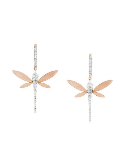 Shop Anapsara Dragonfly Earrings In Metallic