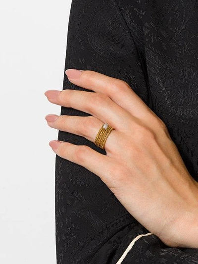 Wouters & Hendrix Vergoldetes 'curiosities' Set Mit Sieben Silberringen In Metallic