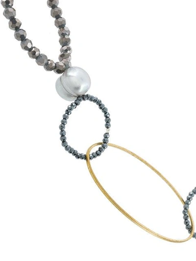 Shop Night Market Bead And Ring Layered Necklace In Grey