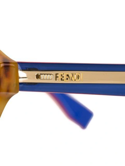 Shop Fendi Eyewear Round Frame Sunglasses - Multicolour