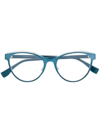 Shop Fendi Eyewear Cat-eye Glasses - Blue