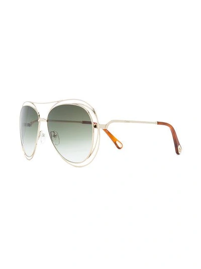 Shop Chloé Aviator Sunglasses In Metallic