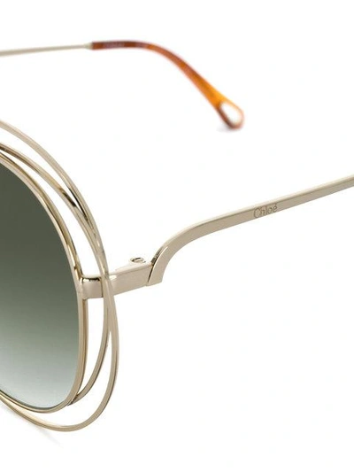Shop Chloé Aviator Sunglasses In Metallic