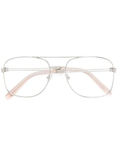 Shop Chloé Framed Eye Glasses In Metallic