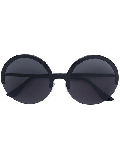 Shop Marni Eyewear Round Half Frame Sunglasses